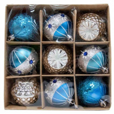 VENICE BOX 9 SFERE CM.6 SILVER/BLU (8pz)